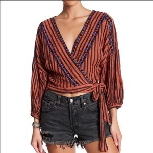 Free People ‘Barcelona Nights’ wrap blouse
